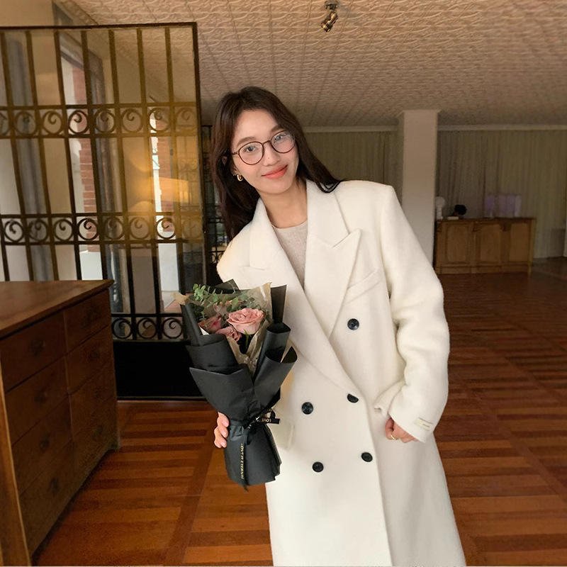 2026 Autumn and Winter New Korean Dongdaemun Commuter Style Suit Collar High-End Double-Sided Wool Coat for Women 2026 Autumn and Winter New Korean Dongdaemun Commuter Style Suit Collar High-End Double-Sided Wool Coat for Women