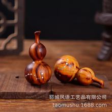 雷击桃木葫芦镶嵌纯银七星手工制作手把件小摆件挂件随身配饰