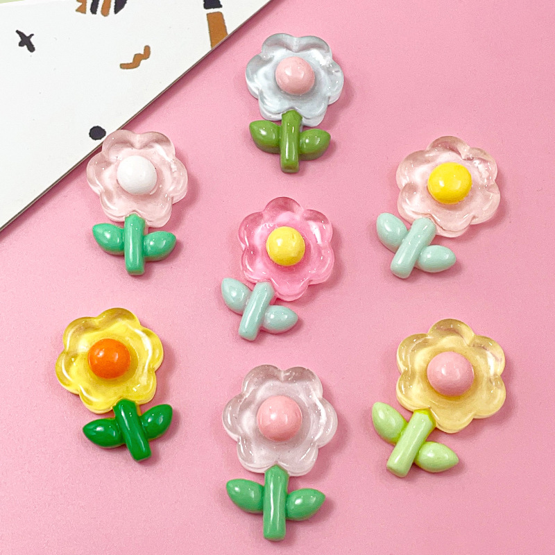 Flor transparente fresca accesorios de resina teléfono móvil shell cargador cubierta protectora accesorios taza agua pegatinas diy accesorios para el cabello material