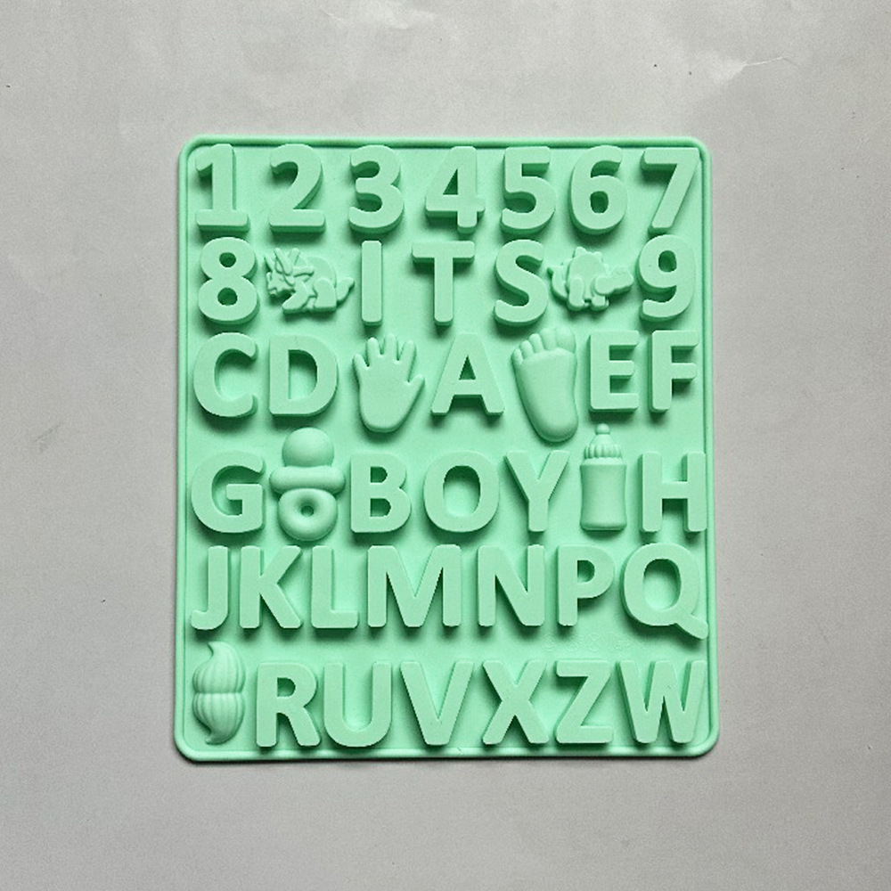 Chocolate alfanumérico 2 molde de silicona para pastel helado pudín molde de postre jabón utensilios de cocción
