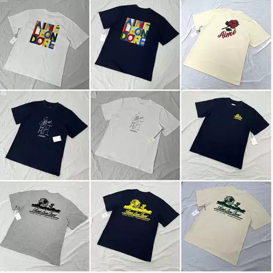 Aime Leon Dore Abstract Color Block Logo Print Summer High Street Men's Women's Loose Casual Short Sleeve T-Shirt