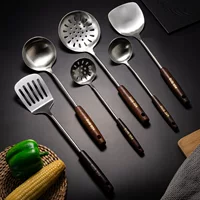 Нержавеющая сталь 304 spatula с деревянной ручкой набор кухонной утвари для жарки лопатка штриховка даритель бонус лопатка для дома кухонные принадлежности