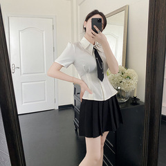 制服誘惑大碼性感套裝學院風空姐裝百褶裙套裝高端K歌沐足技師服