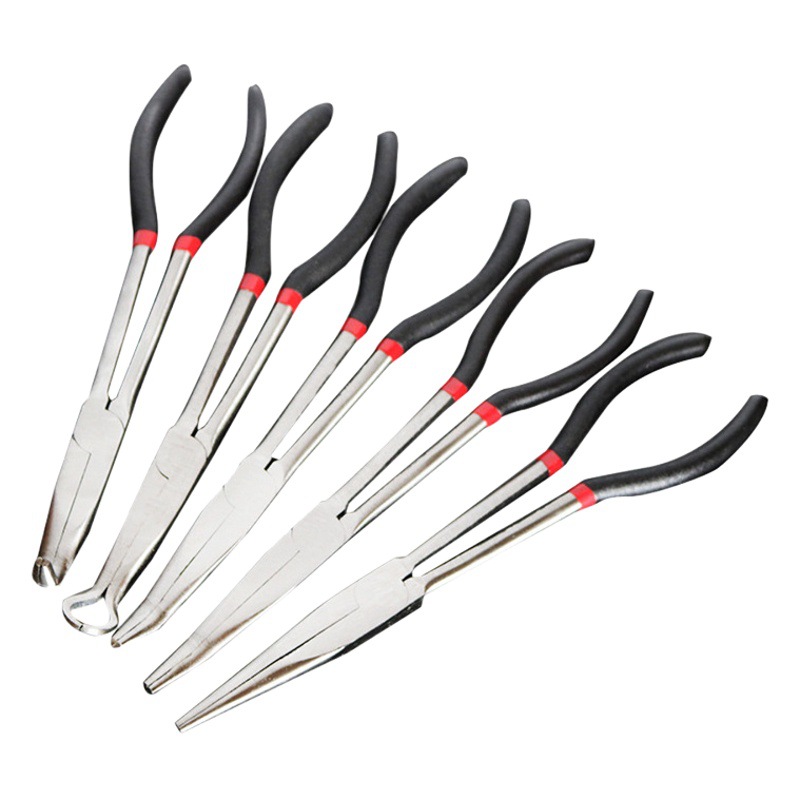 Alicates de alargamiento Alicates de punta afilada Mango de alargamiento de 11 pulgadas y 16 pulgadas Cabezal de 45 ° Cabezal de 90 ° Alicates de Punta curvada Cabezal de sujeción de abrazadera en O