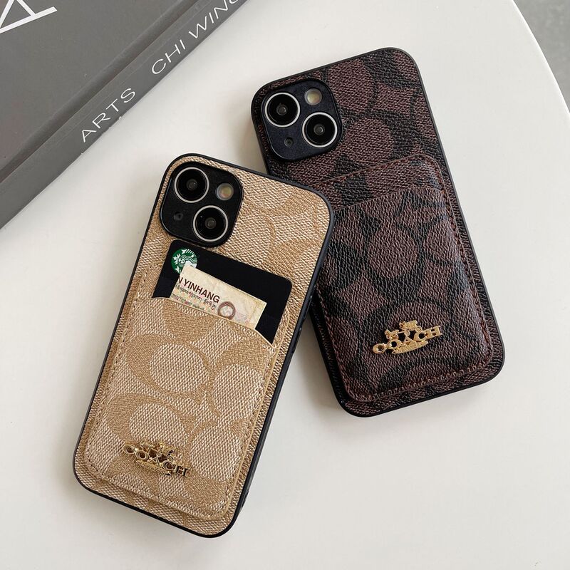 Fashionable Brand Card Holder Mobile Phone Case Iphone17Promax Big Brand Mobile Phone Case All-Inclusive Soft Edge Case Suitable for 13