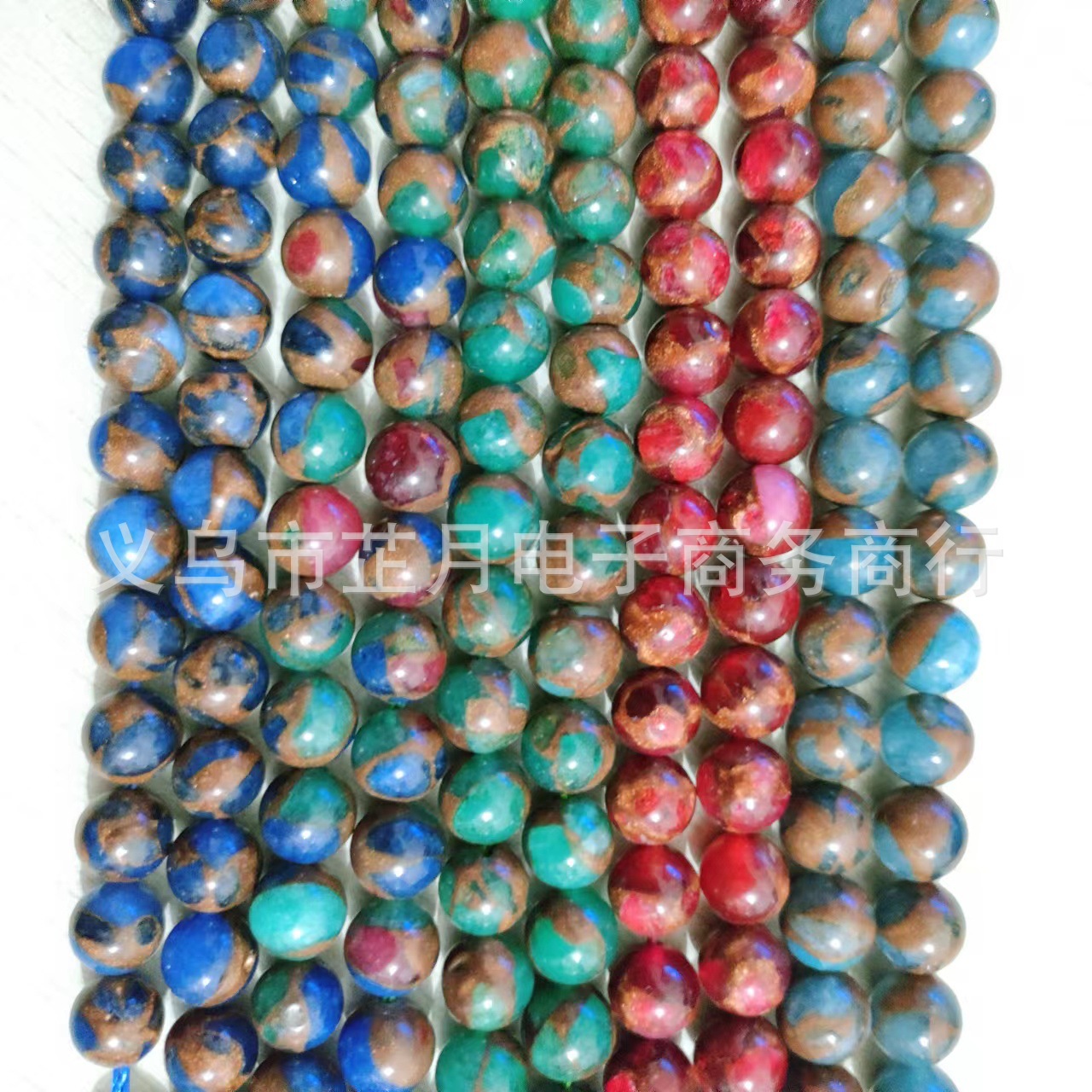 編織半成品項鍊手鍊景泰藍散珠圓珠 金彩石隔珠串珠diy飾品配件