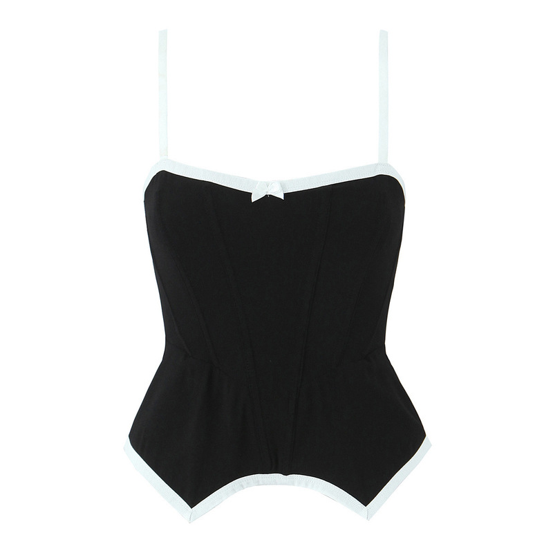 European and American Style Summer Contrast Color Small Sling Waist Hanging Buckle Irregular Base Slim-fit Slim Look Vest