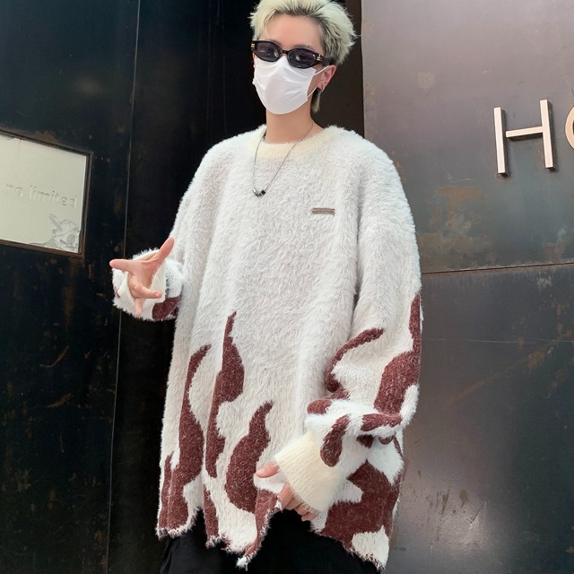 Trend design knitted sweater hip-hop style