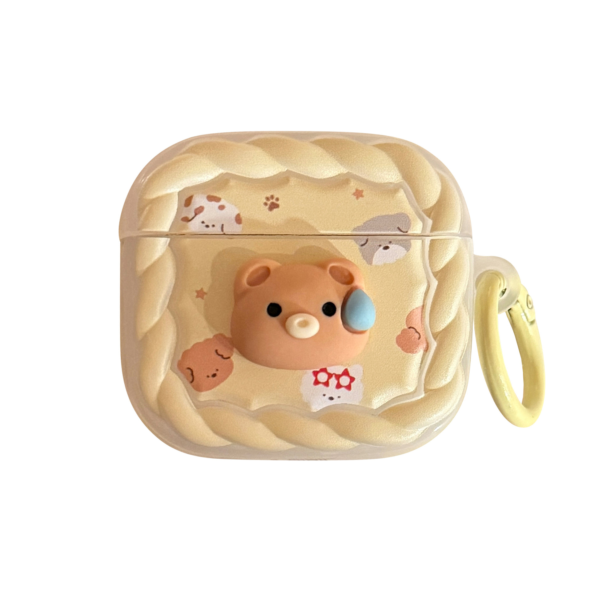 Sweat Gote Bear para Apple AirPods Cover 4 generación auriculares Bluetooth 1 / 2 anillo colgante amarillo leche Pro 2 matado 3