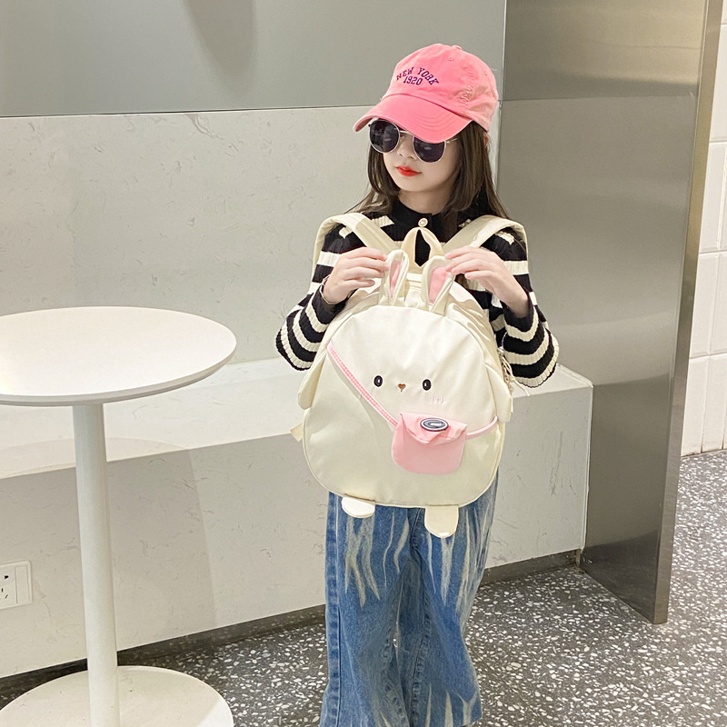 새로운 콘트라스트 컬러 유치원 SCHOOLBAG 간단한 토끼 어린이 배낭 유행 일본 경량 소형 배낭 도매