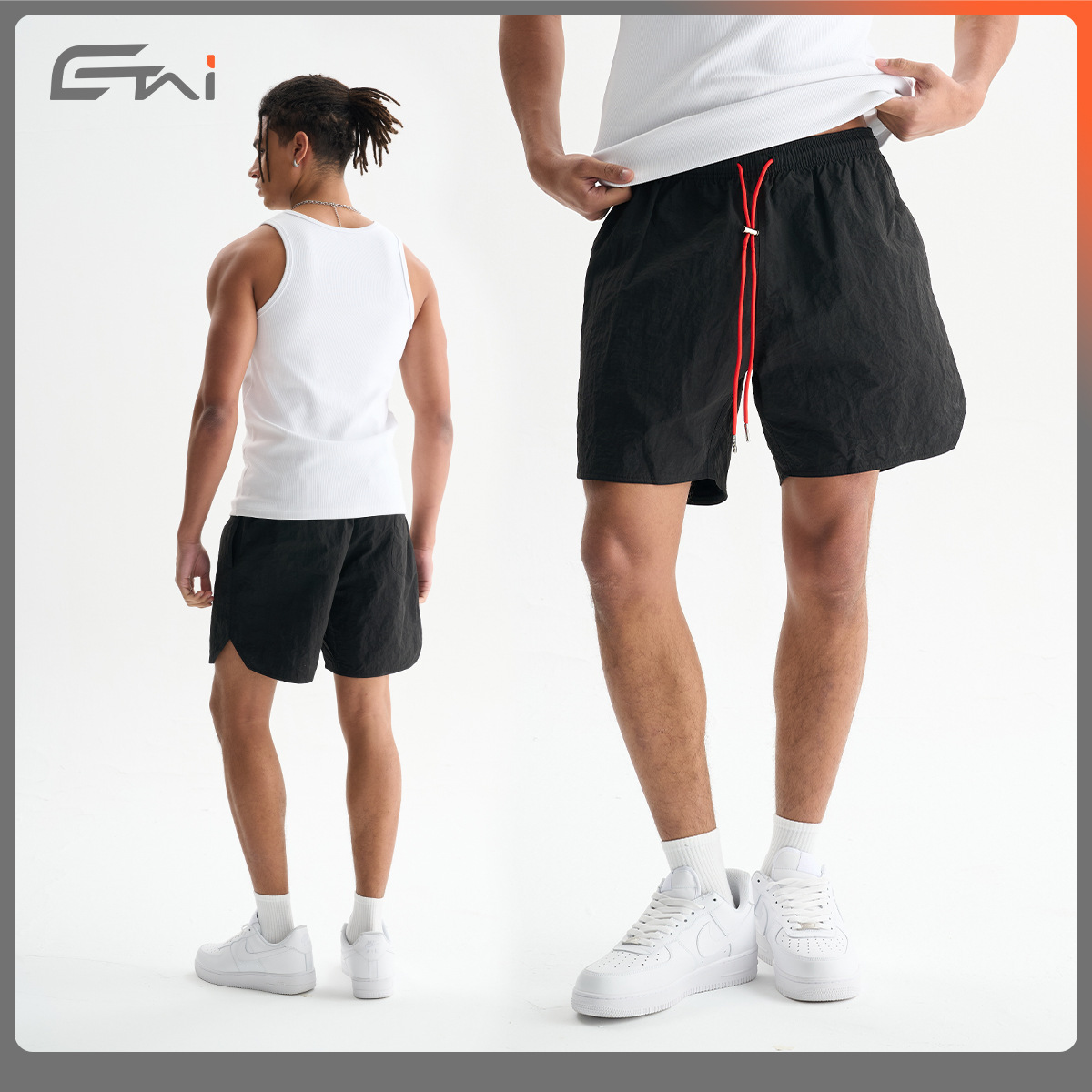 ETAI para hombre | pantalones cortos deportivos de nailon de alta calidad casuales sueltos pantalones de cinco puntos para hombre de secado rápido delgado de verano