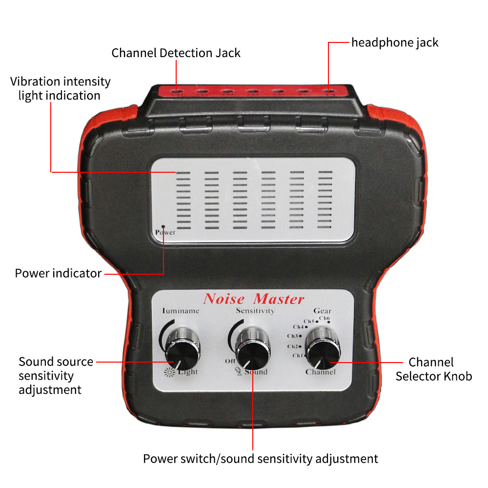 Automobile six-channel abnormal sound stethoscope engine chassis abnormal sound detection electronic driving abnormal sound auscultation