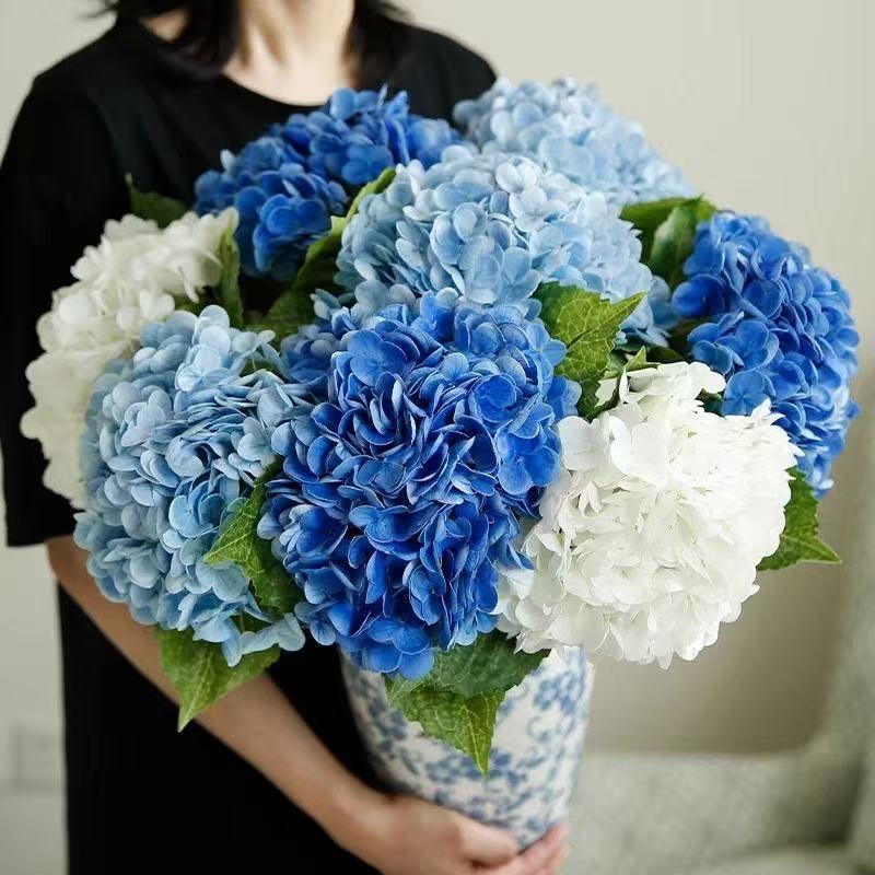 Moisturizing Hand-Feel Large Hydrangea 176 Pieces 3D Printed Artificial Flowers Hotel Decoration Wedding Home Decoration Film Artificial Flowers