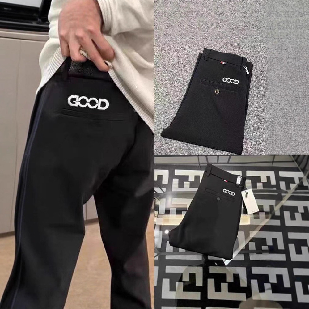 Light Luxury 2025 Spring and Autumn New Embroidered Good Label Trendy Men's Casual Straight-Leg Versatile Men's Dress Pants