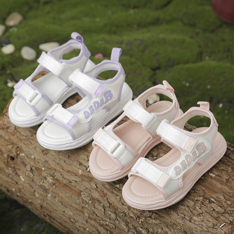 Детская пляжная обувь для девочек сандалии летние 2024 новые корейские мягкие подошвы