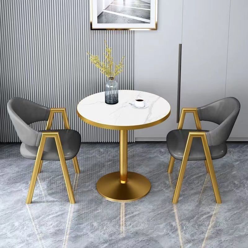 Small Apartment Simple Negotiation Table and Chair Combination Leisure Small Round Table Balcony Tea Table and Chair Milk Tea Nordic Style Reception Balcony