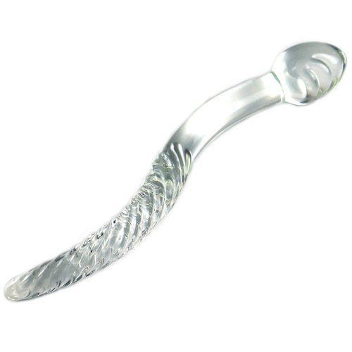 Transparent glass extended penis manual insertion rod anal plug sex appliance female erotic adult masturbation device for women