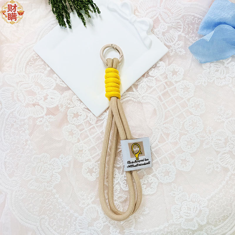Doble capa de nylon trenzado accesorios llavero bolso colgante de montaña fichaje de peluche muñeca cadena de teléfono móvil colgante con