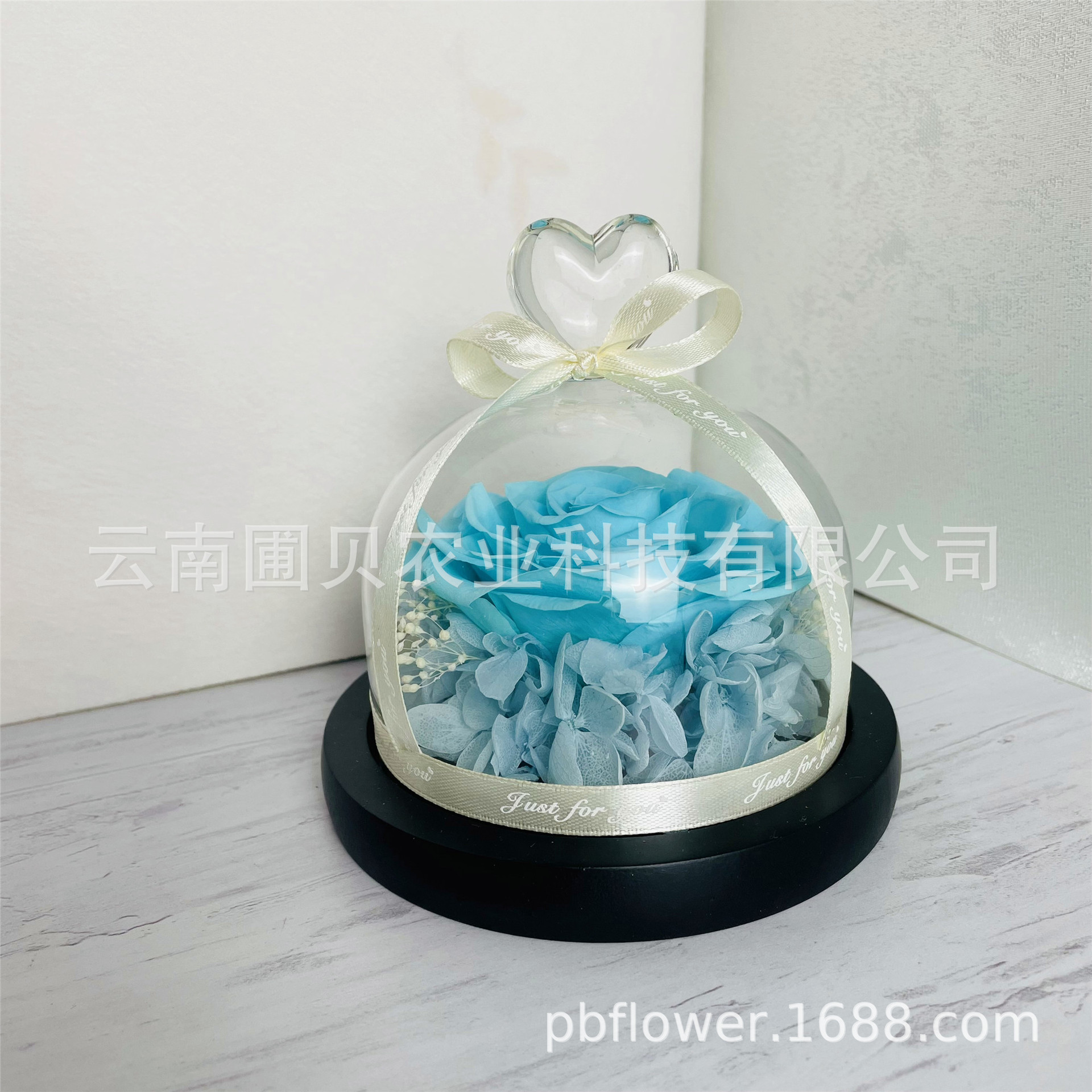 Flor melocotón corazón Eternal Rose Navidad Tanabata Día de San Valentín regalo eterna flor cubierta de vidrio en stock al por mayor