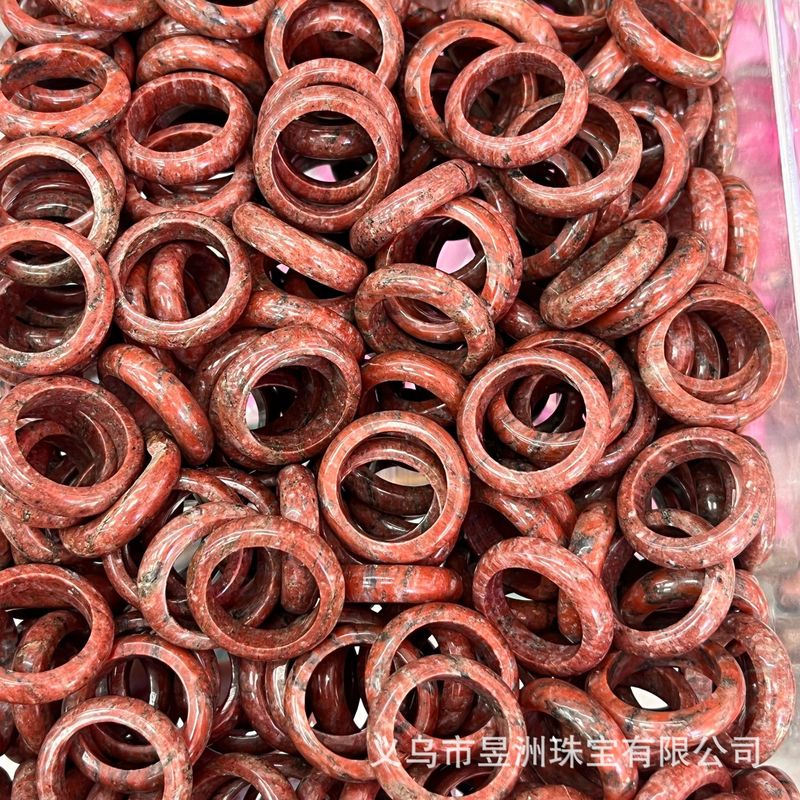 天然石水晶玛瑙玉髓圆环戒指戒圈跑环吊坠DIY饰品新中式 厂家批发|undefined