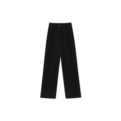 Black suit pants for women, spring and autumn style, for plus-size sisters, high-waisted loose and slimming wide-leg casual pants, pear-shaped figure pants