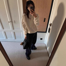 1天 ler*be羊毛连帽针织衫韩国设计师女装简约高级感抽绳韩系毛衣