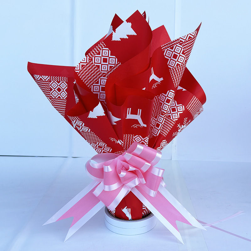 Navidad impermeable fruta regalo ramo floral papel de embalaje de Nochebuena regalos serie de regalos materiales DIY image 16
