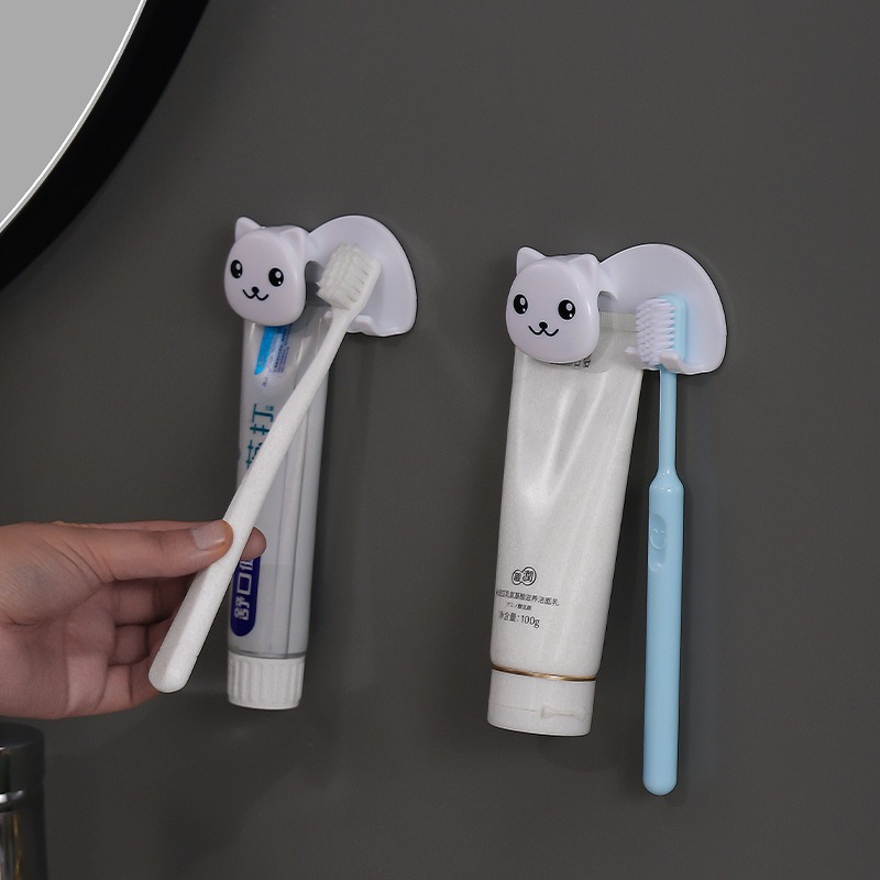 Stall de pasta de dientes sin agujeros de perforación tipo pared extruida pasta de dientes lavabo facial baño cepillo de dientes de pared abrazadera de almacenamiento