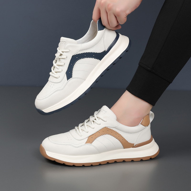 Cabeza de piel de vaca otoño y invierno nuevos zapatos de hombre Gump zapatos ultraligeros zapatos casuales de cuero transpirables zapatos deportivos de hombre zapatos de hombre