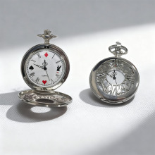 外贸爆款经典复古怀表项链表翻盖怀旧纪念礼物吊坠石英挂表批发