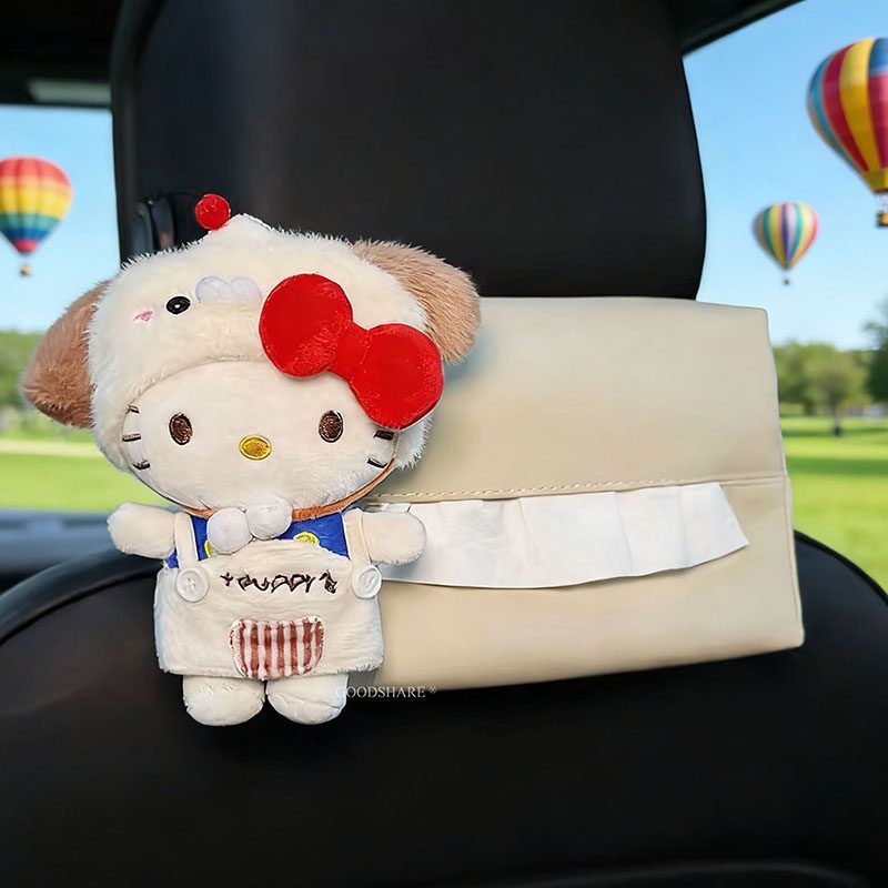 Car Tissue Box 2026 New Model Rear Seat Headrest Hanging Tissue Box Car-Mounted Kt Cat Tissue Storage Box
