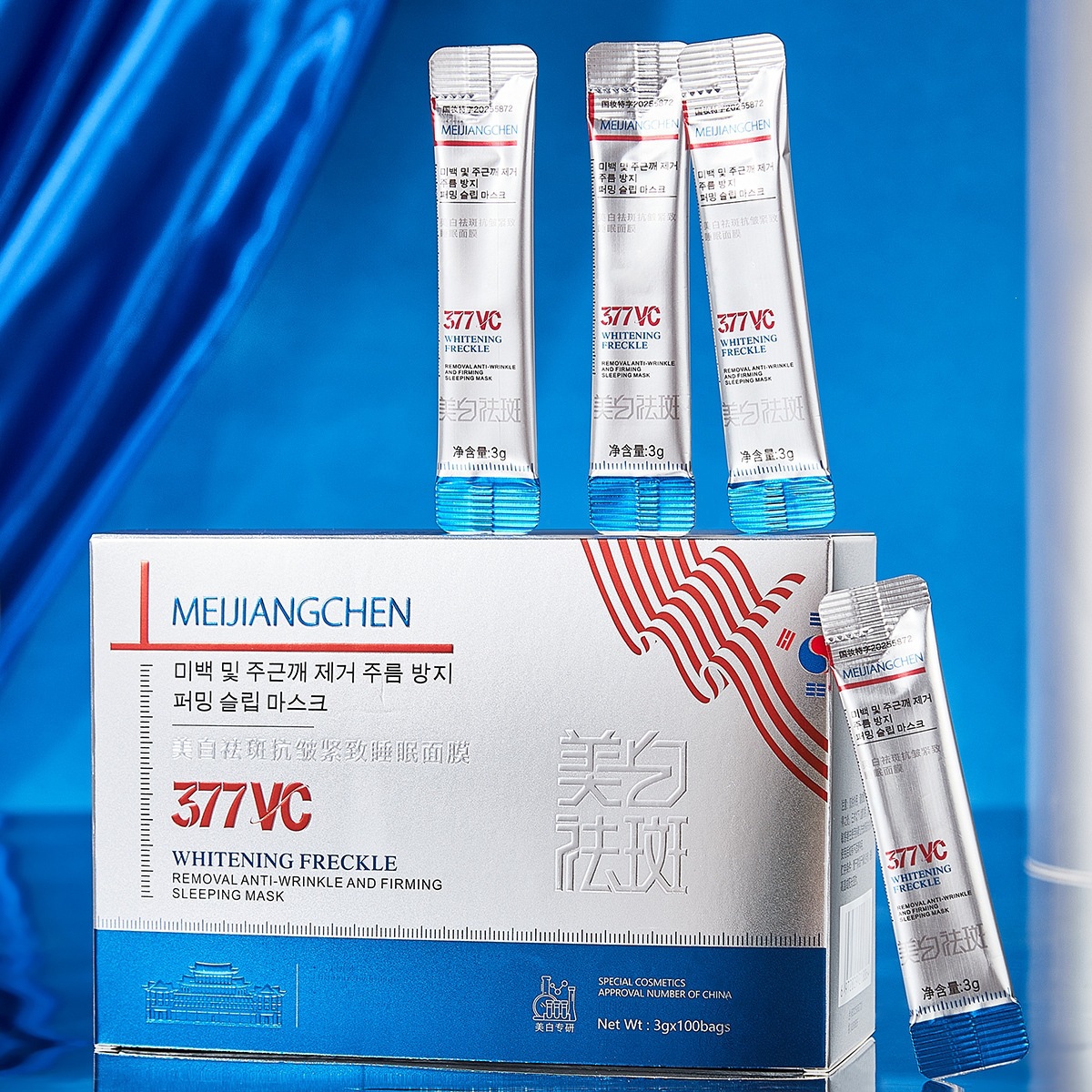 Meijiangchen Whitening, Anti-Wrinkle, Firming Sleeping Mask, Moisturizing, Hydrating, Nourishing, Spot-Reducing, No-Rinse Application Mask