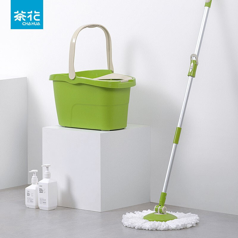 Camellia Rotary Mop Lazy Household Strong Absorbent No Dead Angle Cleaning Artifact Mop Bedroom Bathroom Mop Bucket