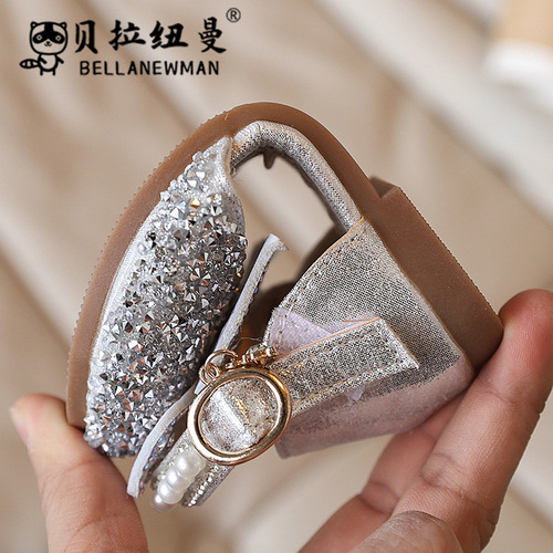 2025 New Arrival Kids' Princess Sandals with Bow for Girls – Fashionable, Student-Ready Shoes for Performances and Dance