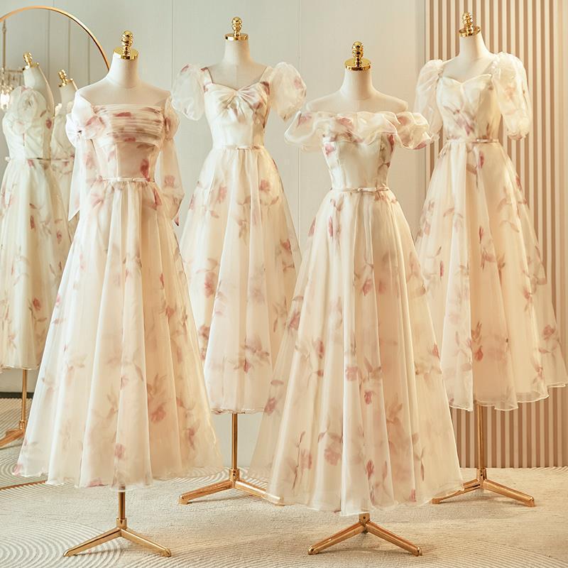 Bridesmaid Dresses 2025 New Style Wedding Dresses for Women, High-End Sister Group Simple and Elegant Slimming Evening Dresses, Light Luxury Bridesmaid Dresses 2025 New Style Wedding Dresses for Women, High-End Sister Group Simple and Elegant Slimming Evening Dresses, Light Luxury