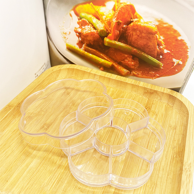 花朵透明盒7格梅花分装盒首饰药盒串珠元件零件盒美甲饰品收纳盒|ru