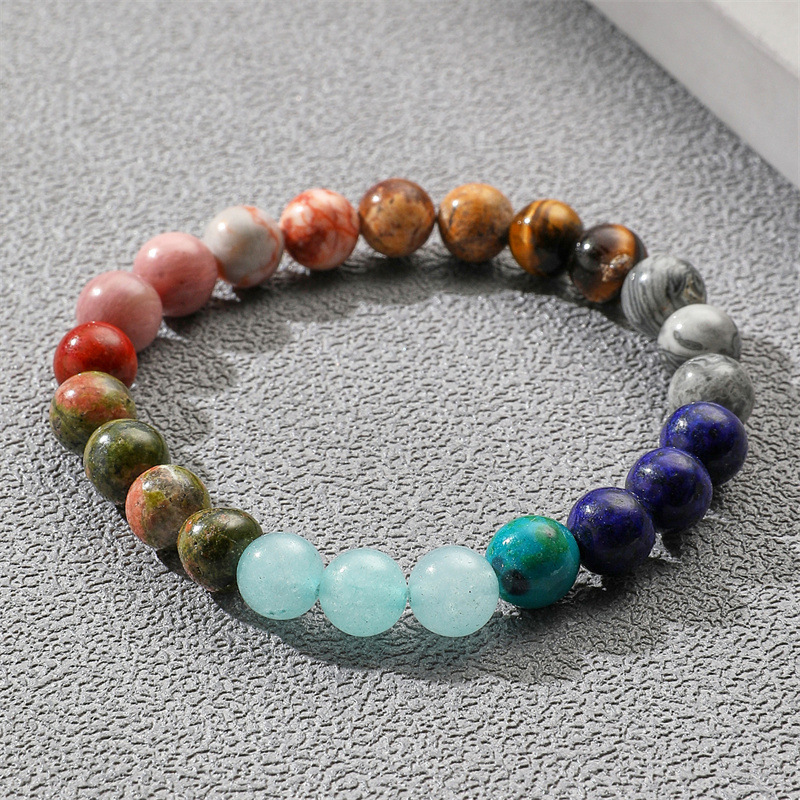 Fashion Colorful Agate Blue Bohemian Female Male Map Stone Bracelet display picture 2