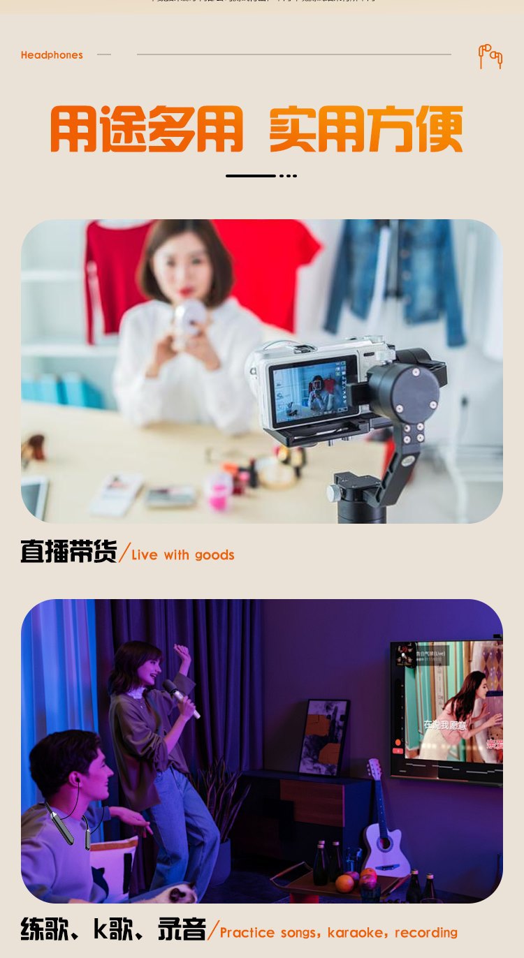 Neck-hanging wireless Bluetooth earphones with ultra-long battery life and high capacity, 2024 new model for sports and running, comfortable to wear for extended periods without ear pain