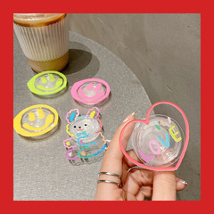 Acrylic transparent smiling face airbag stand, desktop extendable foldable lazy sticker for girls, mobile phone stand