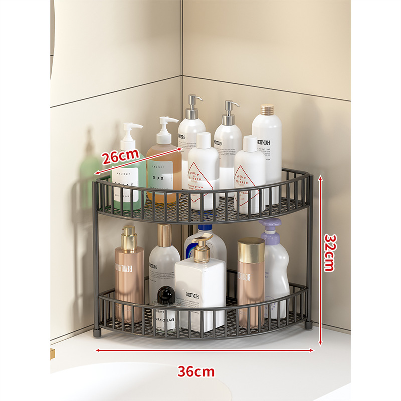 Estante de Esquina para Encimera de Baño de Hierro, Multicapa, para Cosméticos y Artículos de Tocador image 8