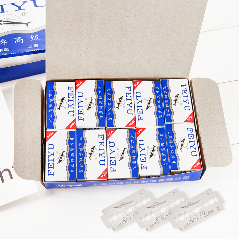 Fábrica directa de 10 cuchillas de acero inoxidable de doble cara, cuchillas de afeitar manual de estilo antiguo al por mayor.