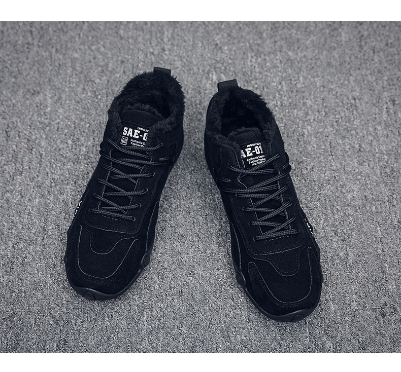 Scarpe in cotone a cinque dita 2023 Scarpe invernali in velluto antiscivolo da uomo Stivali in cotone caldo casual da giovane di media altezza Stivali corti alla moda_voghion.com