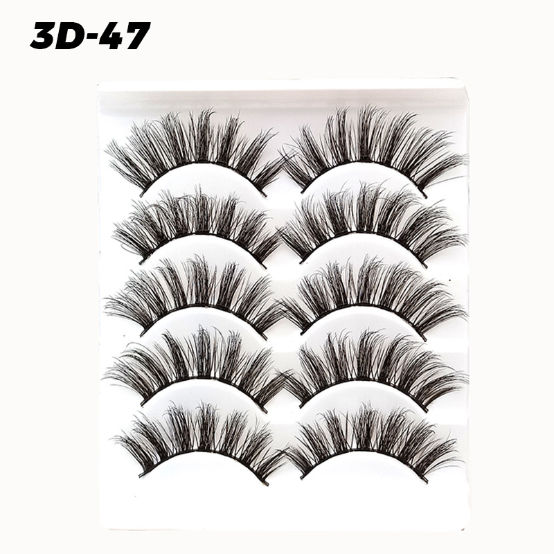DINGSEN pestañas postizas de fábrica al por mayor 3D pestañas tridimensionales 5 pares Paquete de pestañas tres más de D-46 estilos