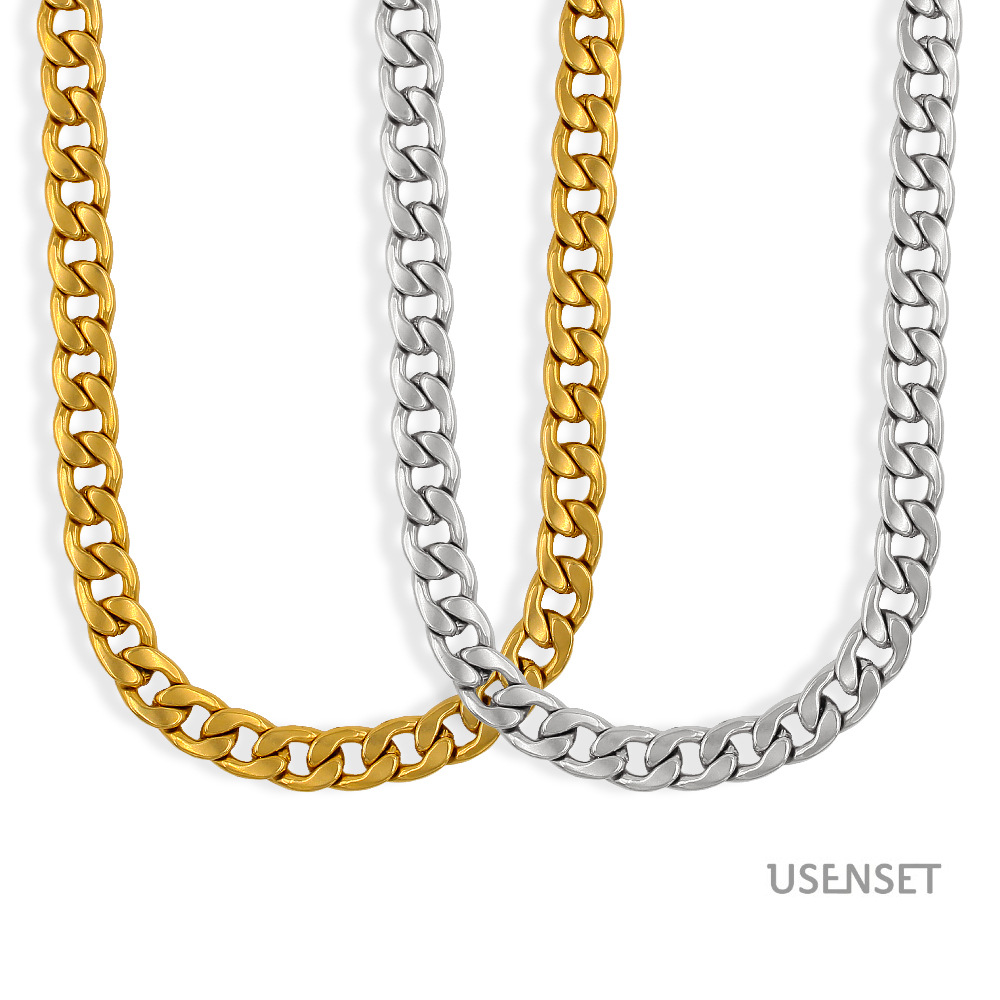 Fashion Solid Color Stainless Steel Plating Chain Necklace 1 Piece