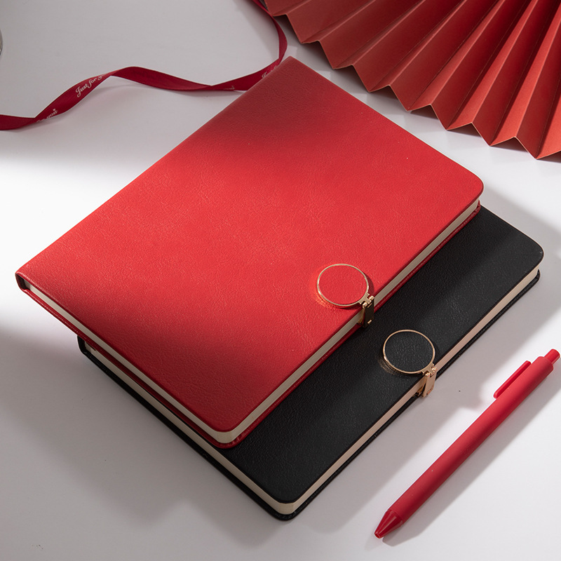 PU 라운드 버클 신선한 메모장 두꺼운 숲 종이 사업 간단한 학교 용품 노트북 선물 상자 세트