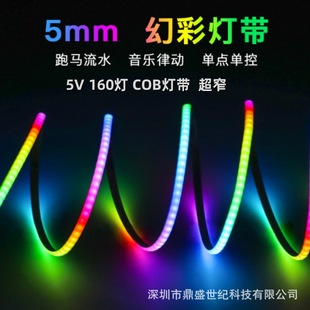 5V5mm�ò�COB��2812���c�ο���ˮ���R��늸���׃ɫRGB���l160��
