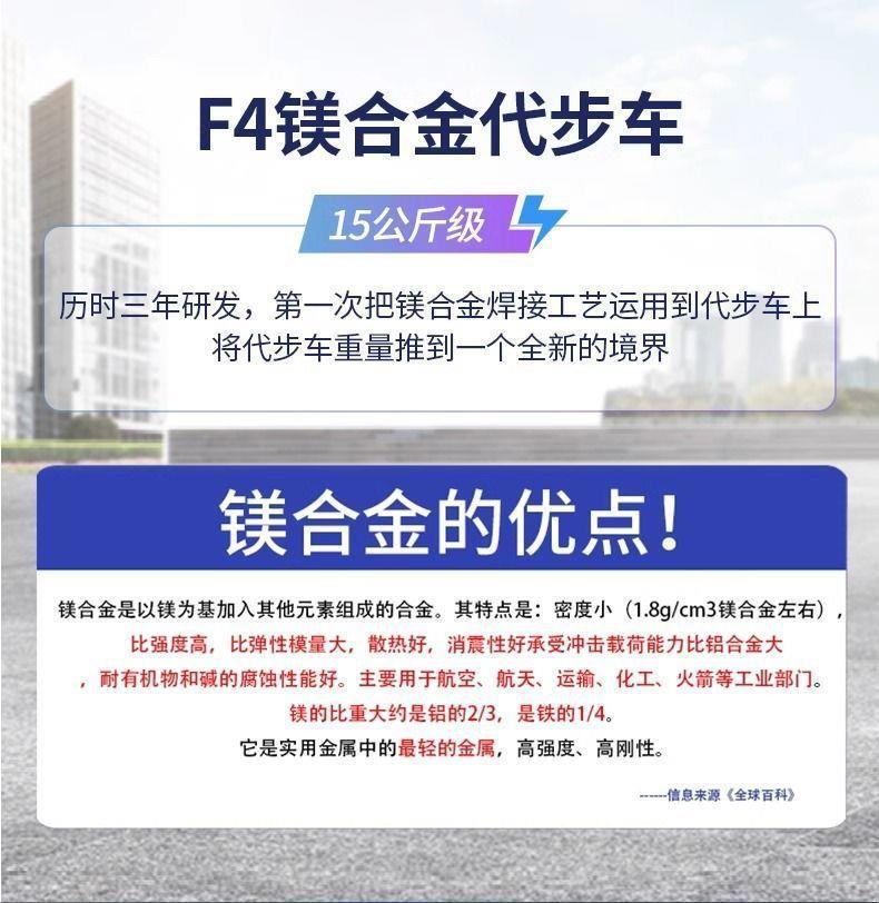 Lightweight Folding Mobility Scooter for the Elderly, Four-Wheel Electric Vehicle, Smart Power-Assisted Vehicle for Travel and Boarding a Plane