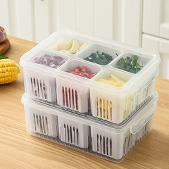 Fresh box refrigerator special chopped green onion ginger garlic kitchen storage box food grade plastic drained fruit box set chopped green onion box