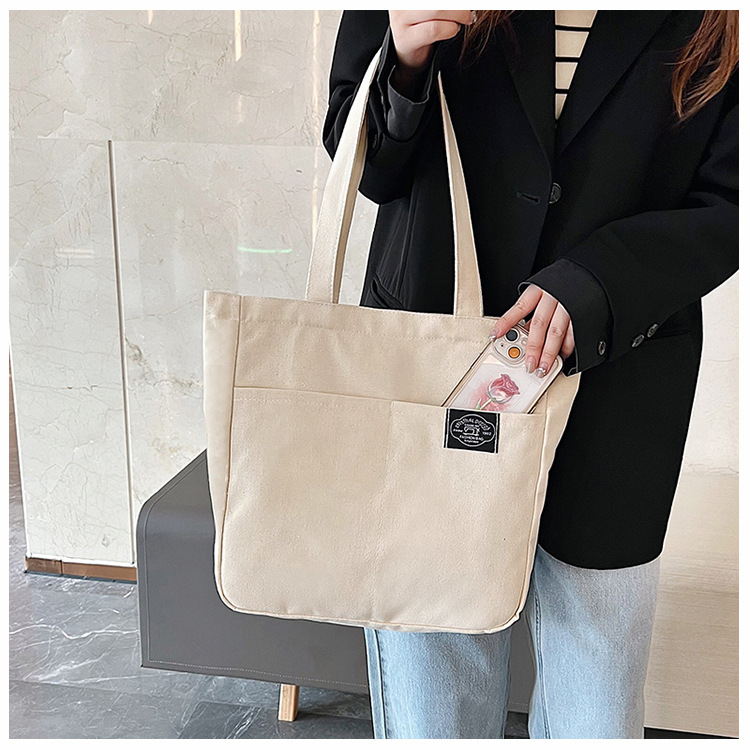 Title 6, Borsa a mano in tela stile preppy da donna, tin...