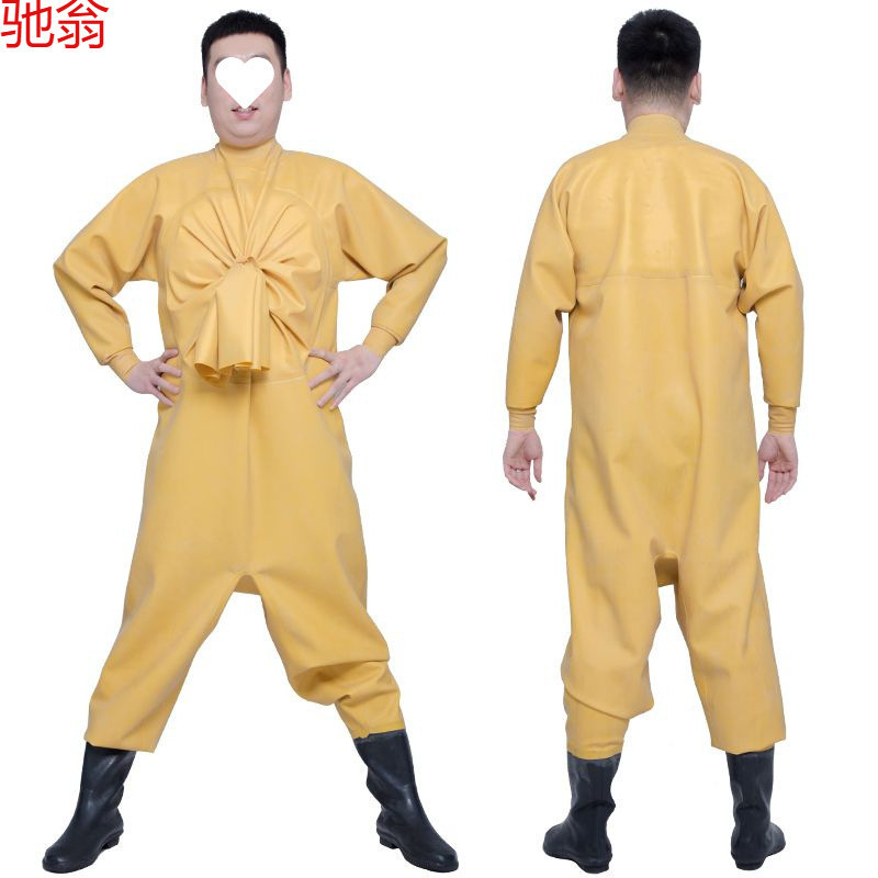 X3R Thickened Wear-resistant Full-body Rubber Rain Pants Men's Waterproof Clothes Water Shoes Fishing Leather Water Fork Pants Water Pants